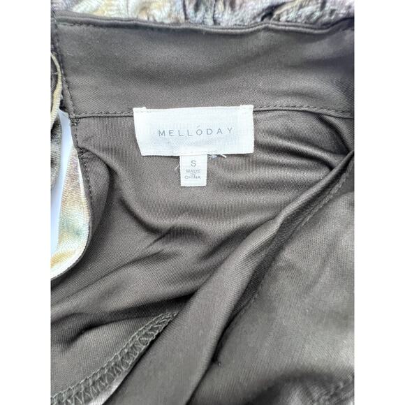 NWT Midi VELVET LONG SLEEVE DRESS Tie Waist Pockets Brown Gold Olive Women Small - Picture 14 of 16